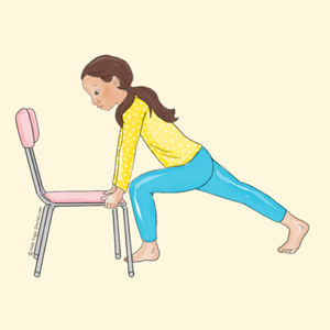 chair yoga lunge pose poses friendly kid