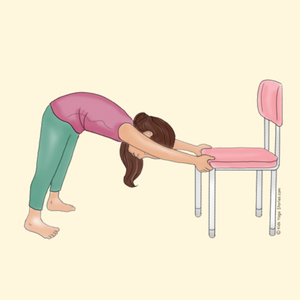 Downward-Facing Dog Pose Using a Chair | Kids Yoga Stories