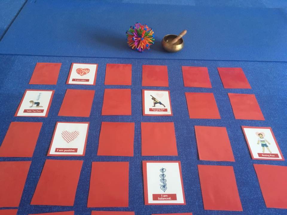 LOVE Yoga Cards for Kids printed on red paper | Kids Yoga Stories