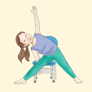 Triangle Pose Using a Chair | Kids Yoga Stories