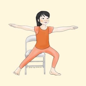 Warrior 1 Pose Using a Chair | Kids Yoga Stories