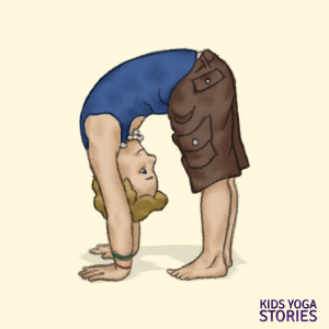 easy kid yoga poses, Standing Forward Bend Pose | Kids Yoga Stories