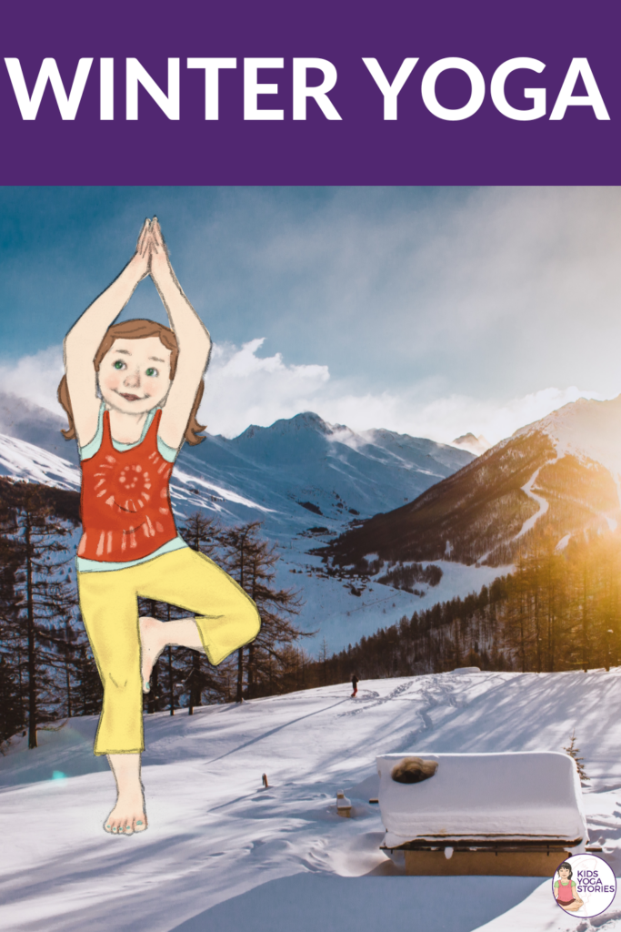 Winter yoga poses for Kids. Try these fun and inspiring yoga poses (and winter book ideas) with your children today. | Kids Yoga Stories