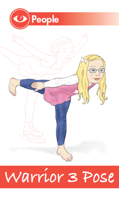 Warrior 3 Pose from our Yoga Cards for Kids deck