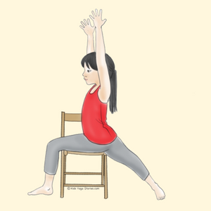 Warrior 1 Pose Using a Chair | Kids Yoga Stories