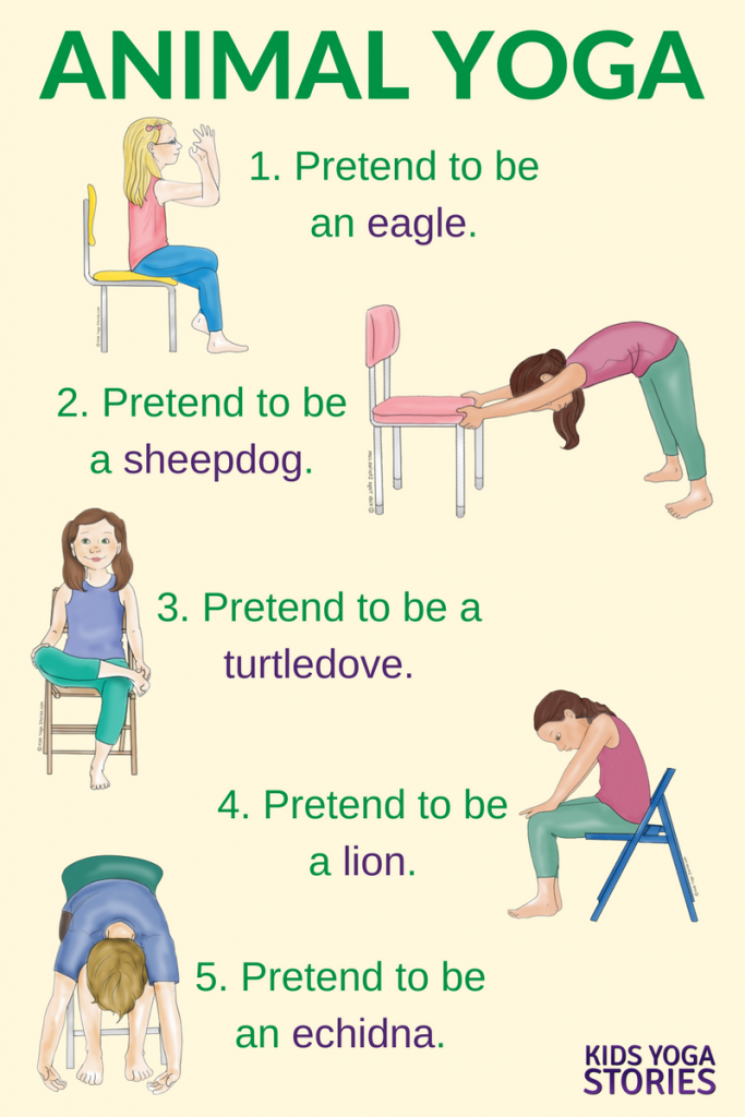 5 Yoga Animal Poses Using a Chair - Kids Yoga Stories | Yoga and  mindfulness resources for kids