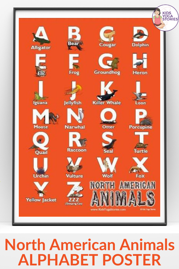 North American Animal Alphabet Poster  | Kids Yoga Stories