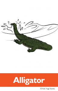 North American Animals Alphabet Yoga Cards - Alligator | Kids Yoga Stories