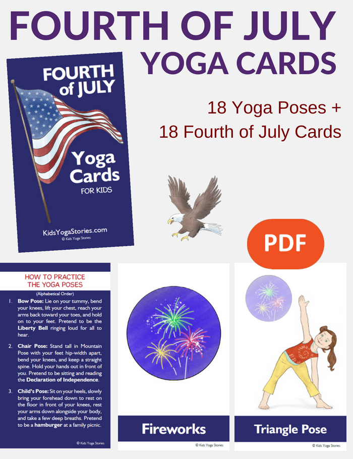 Fourth of July Yoga Cards for Kids | Kids Yoga Stories