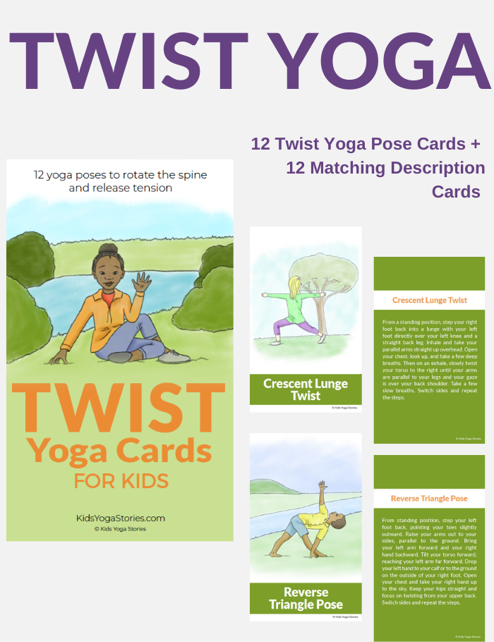 twist yoga cards for kids | Kids Yoga Stories