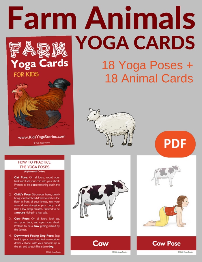 Farm Animals Yoga Cards for Kids PDF Download Image