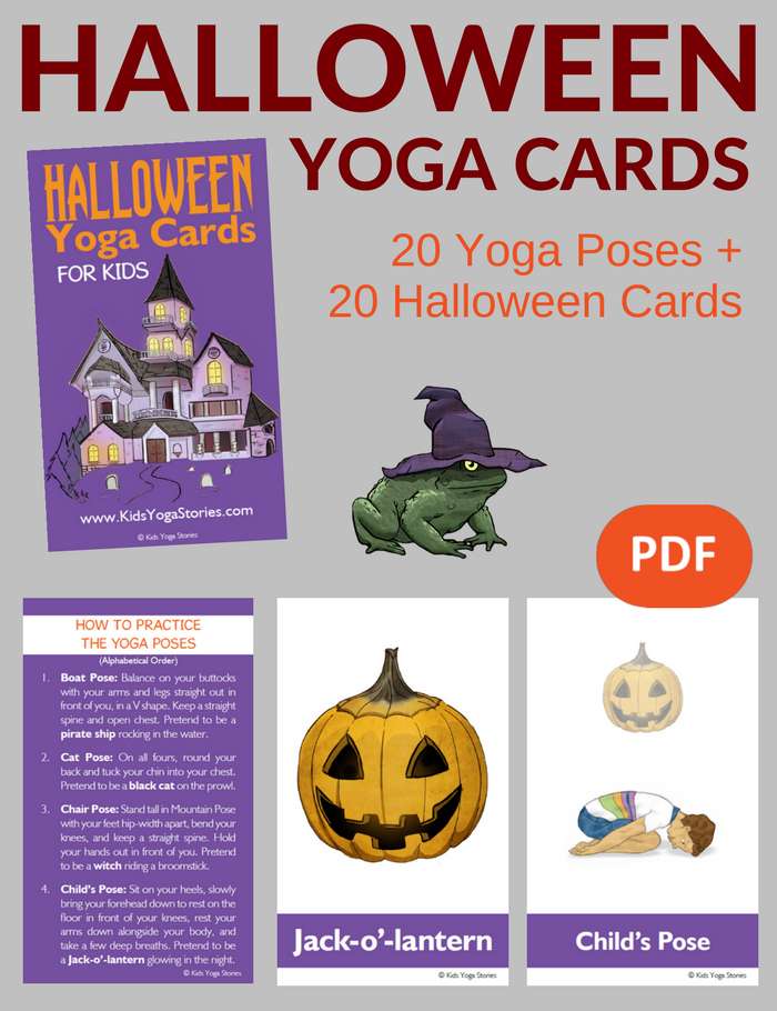 Halloween Yoga Cards for Kids PDF Download Image