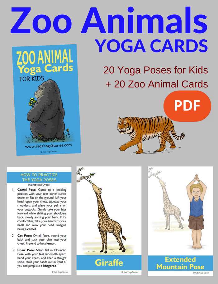 Zoo Animals Yoga Cards for Kids PDF Download Image