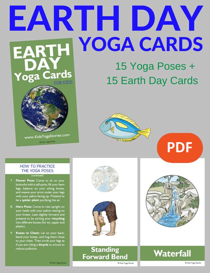 Earth Day Yoga Cards for Kids PDF Download Image