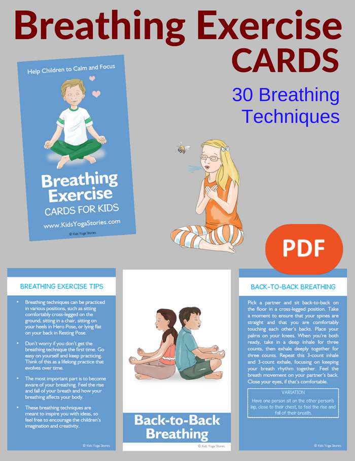 Breathing Exercise Cards for Kids PDF Download Image