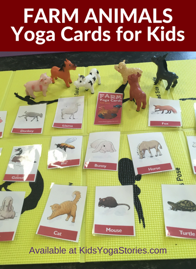 Farm Animals Yoga Cards for Kids - laminated for durability | Kids Yoga Stories