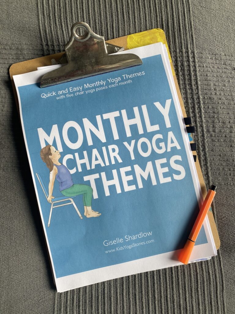 Monthly Chair Yoga Themes Printable | Kids Yoga Stories