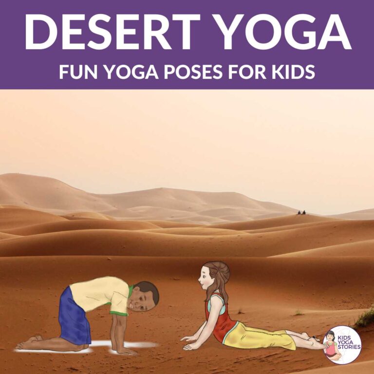 5 Desert Yoga Poses and 5 Desert Books for Kids (+ Printable Poster)