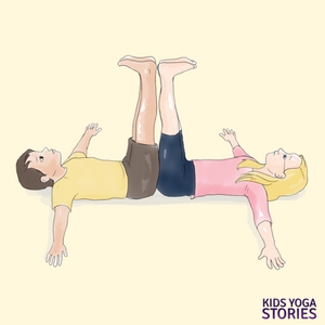 partner legs up wall | Kids Yoga Stories