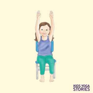 Extended Moutnain Pose on a chair | Kids Yoga Stories