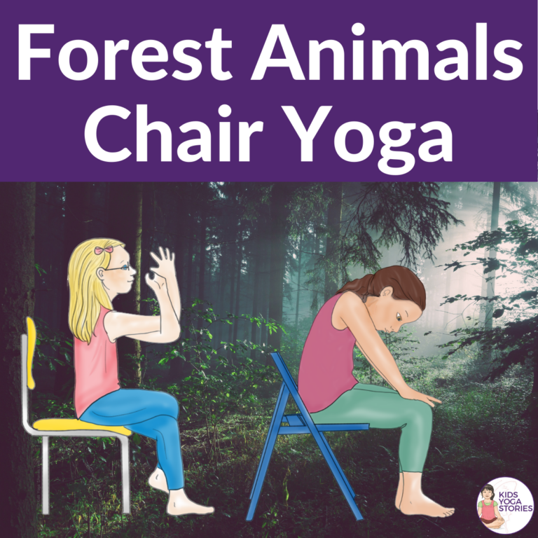 5 Woodland Forest Animals Yoga Poses Using a Chair (+ Printable Poster)